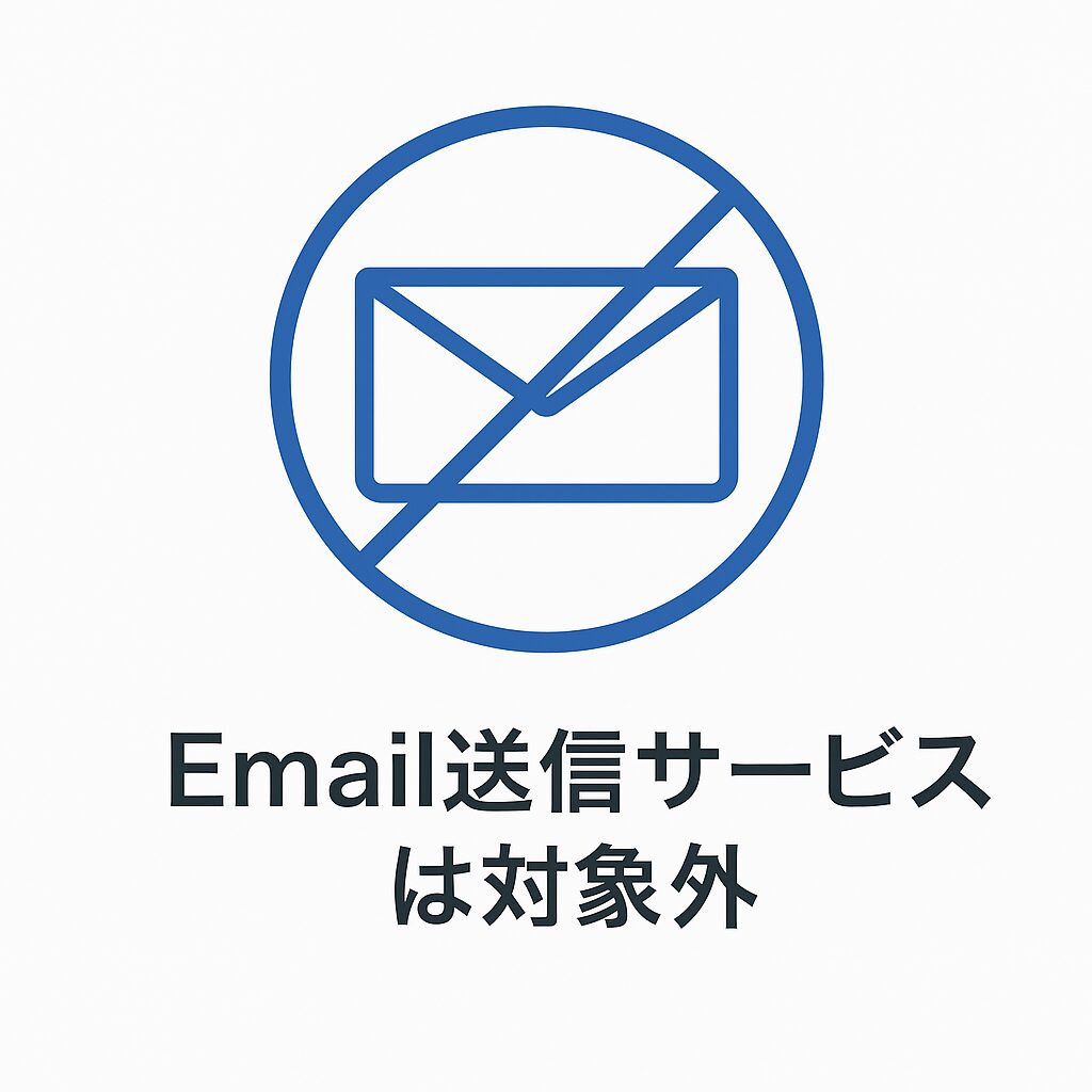 Email送信サービスは対象外